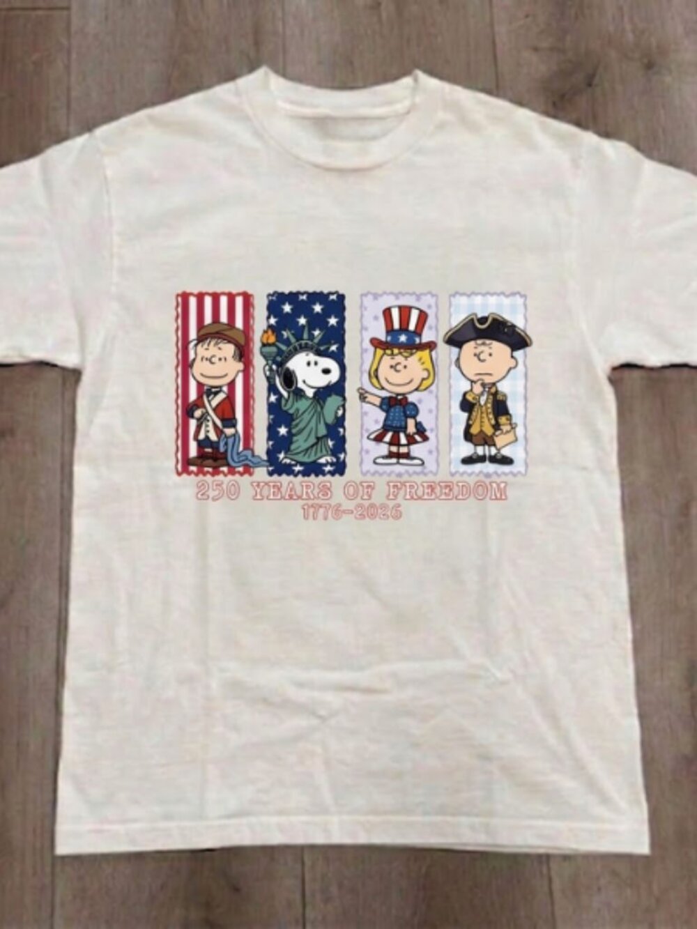 Snoopy Charlie Brown 1776-2026 4th of July Graphic Tee